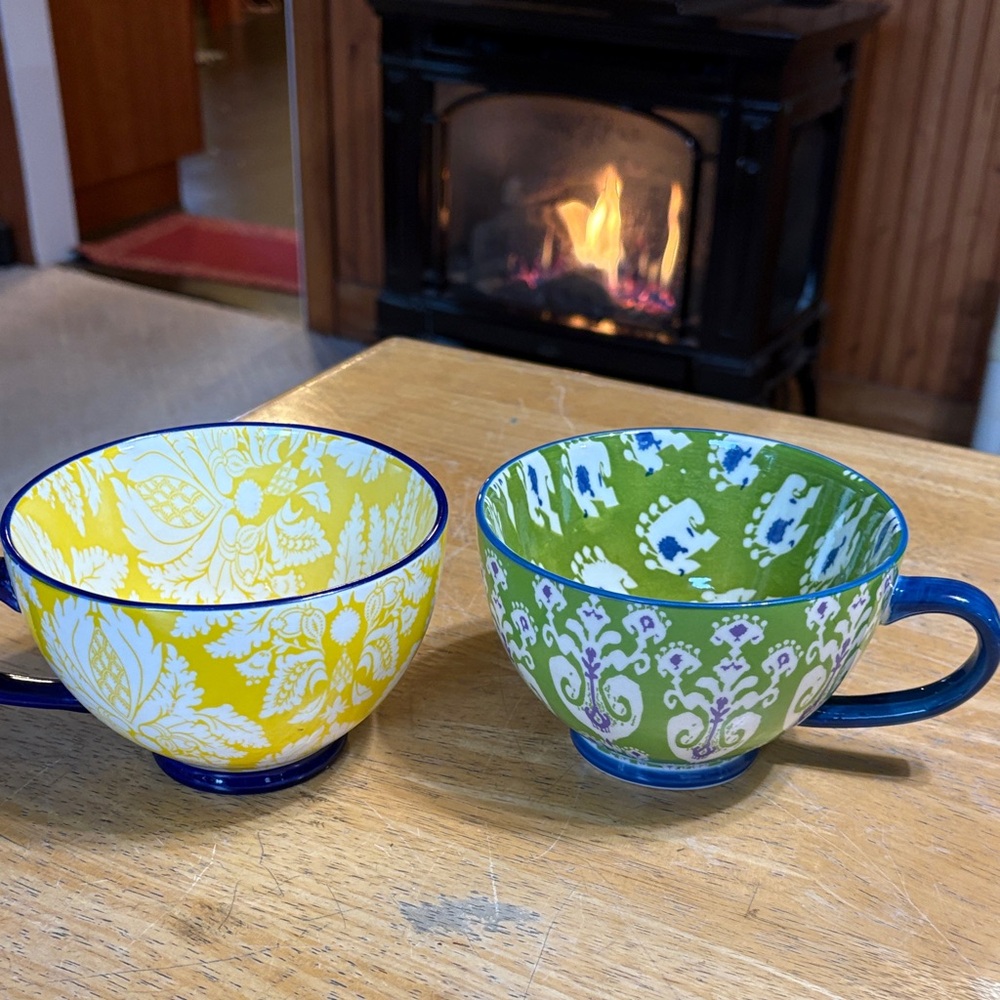 Dash of that set of 2 Colorful Ceramic Mugs Set
